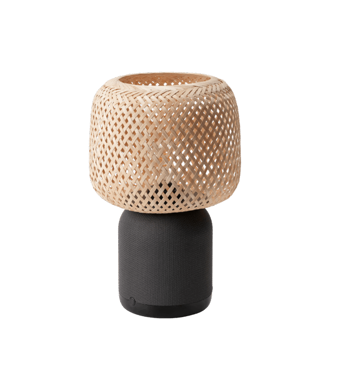 Sonos speaker lamp w bamboo shade